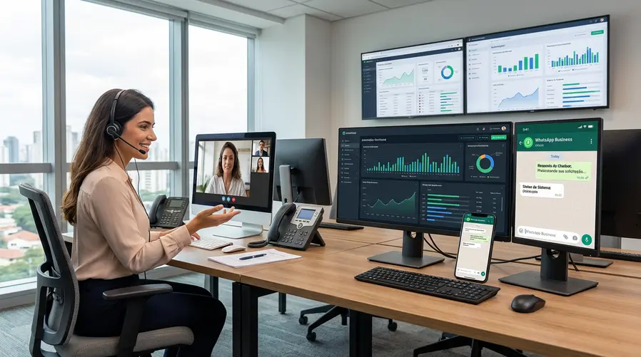 Ilustração ou gráfico mostrando a importância de equilibrar automação e interação humana no atendimento ao cliente.